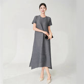 Couture Plissé Japanese Midi Dress